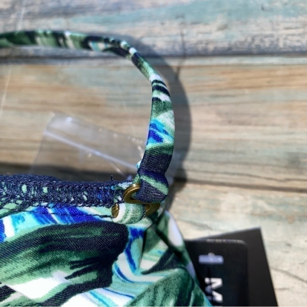 NWT A.N.A Palm Leaf Bikini Top Ruffle Strap Tropical Swim Women’s Small - Picture 3 of 5
